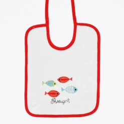 Bavoir en coton "Sardinhas" - Rouge