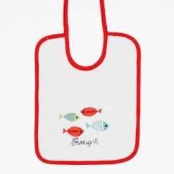 Bavoir en coton "Sardinhas" - Rouge
