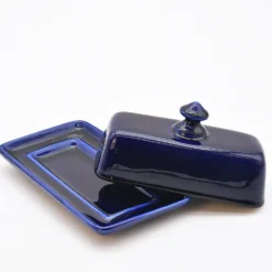 Beurrier en céramique - Bleu