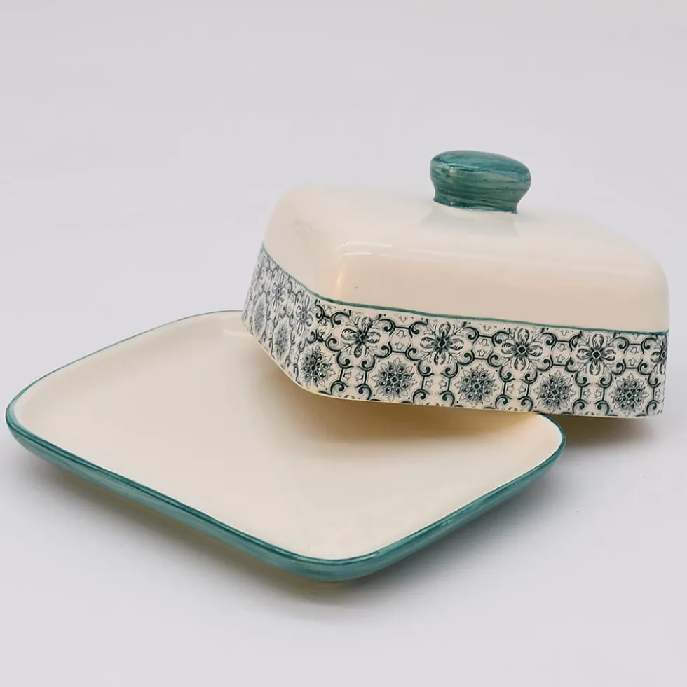 Beurrier en céramique "Padrão" - Vert