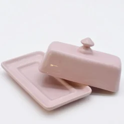 Beurrier en céramique - Rose