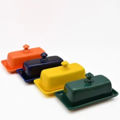 Beurrier en céramique - Rouge