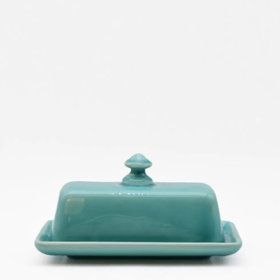 Beurrier en céramique - Turquoise