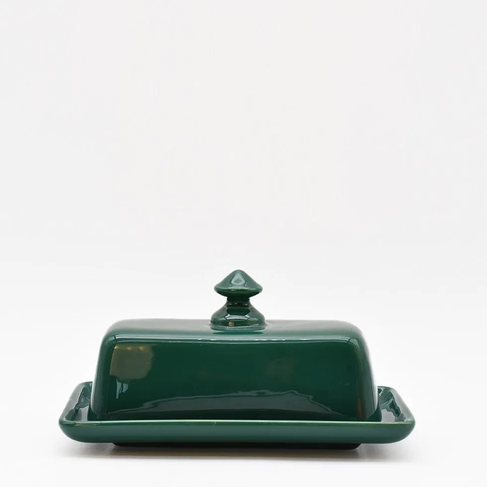 Beurrier en céramique - Vert