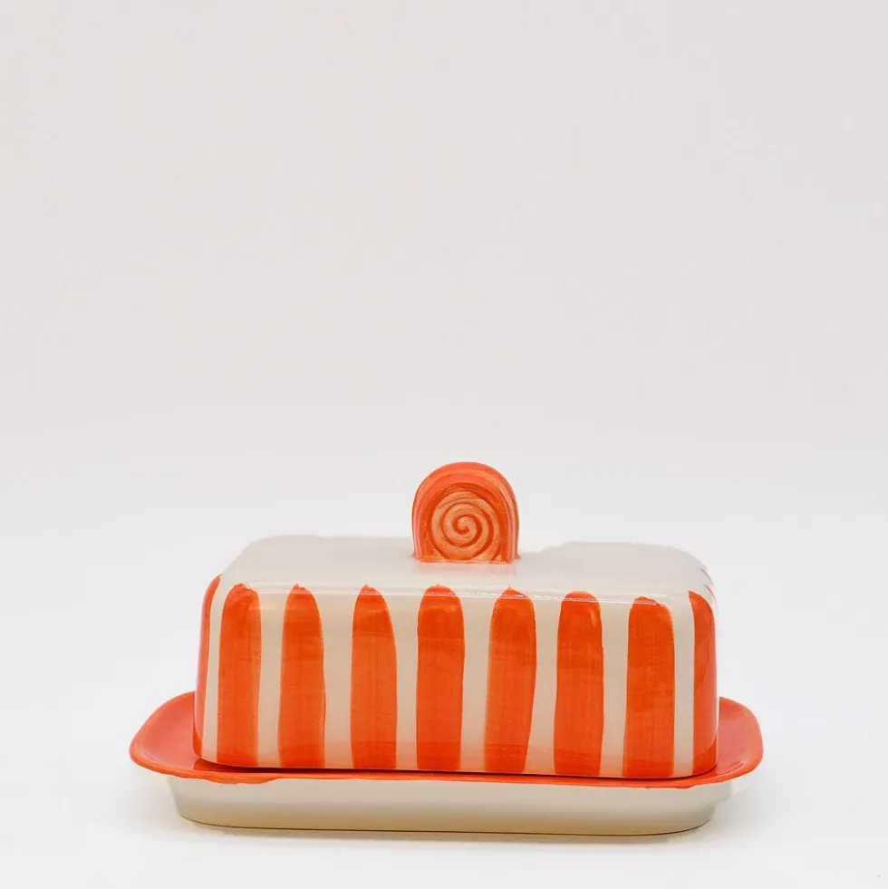 Beurrier rayé "Costa Nova Mar" - Orange