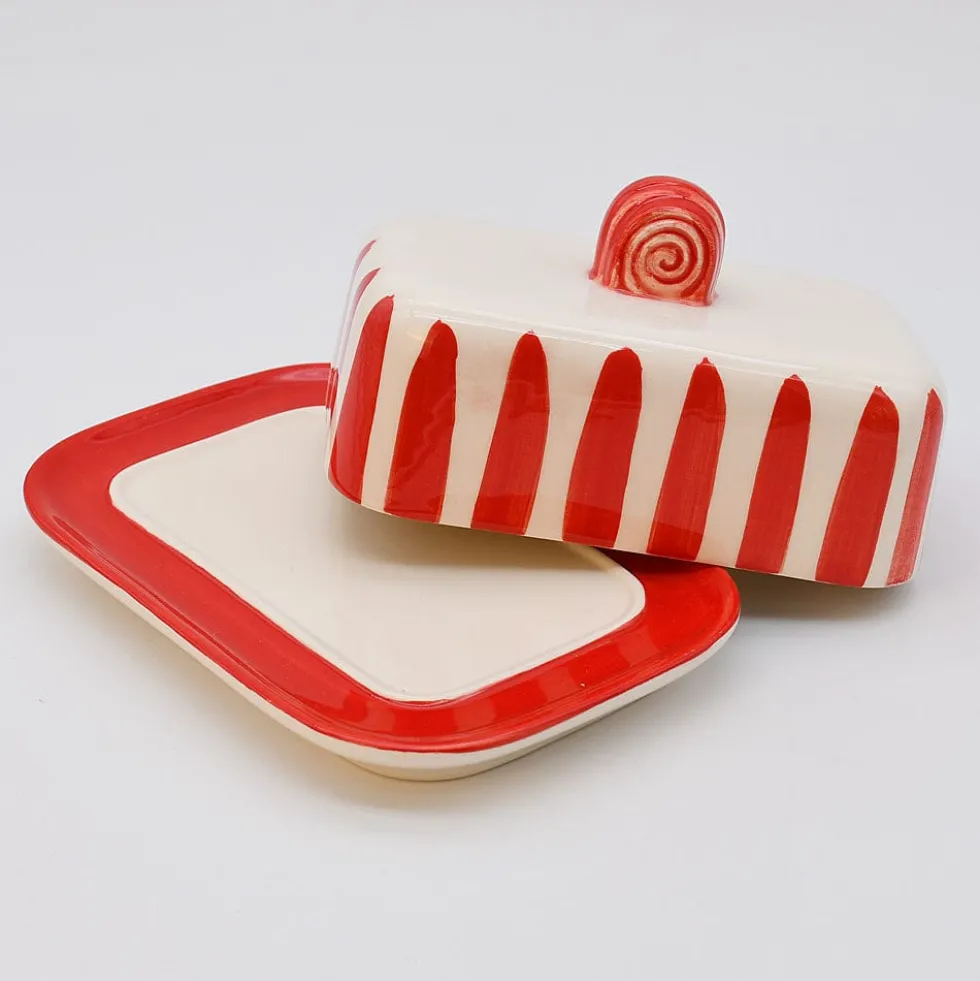 Beurrier rayé "Costa Nova Mar" - Rouge