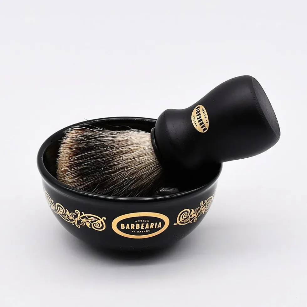 Blaireau en véritables poils de blaireau "Barbearia de Bairro"