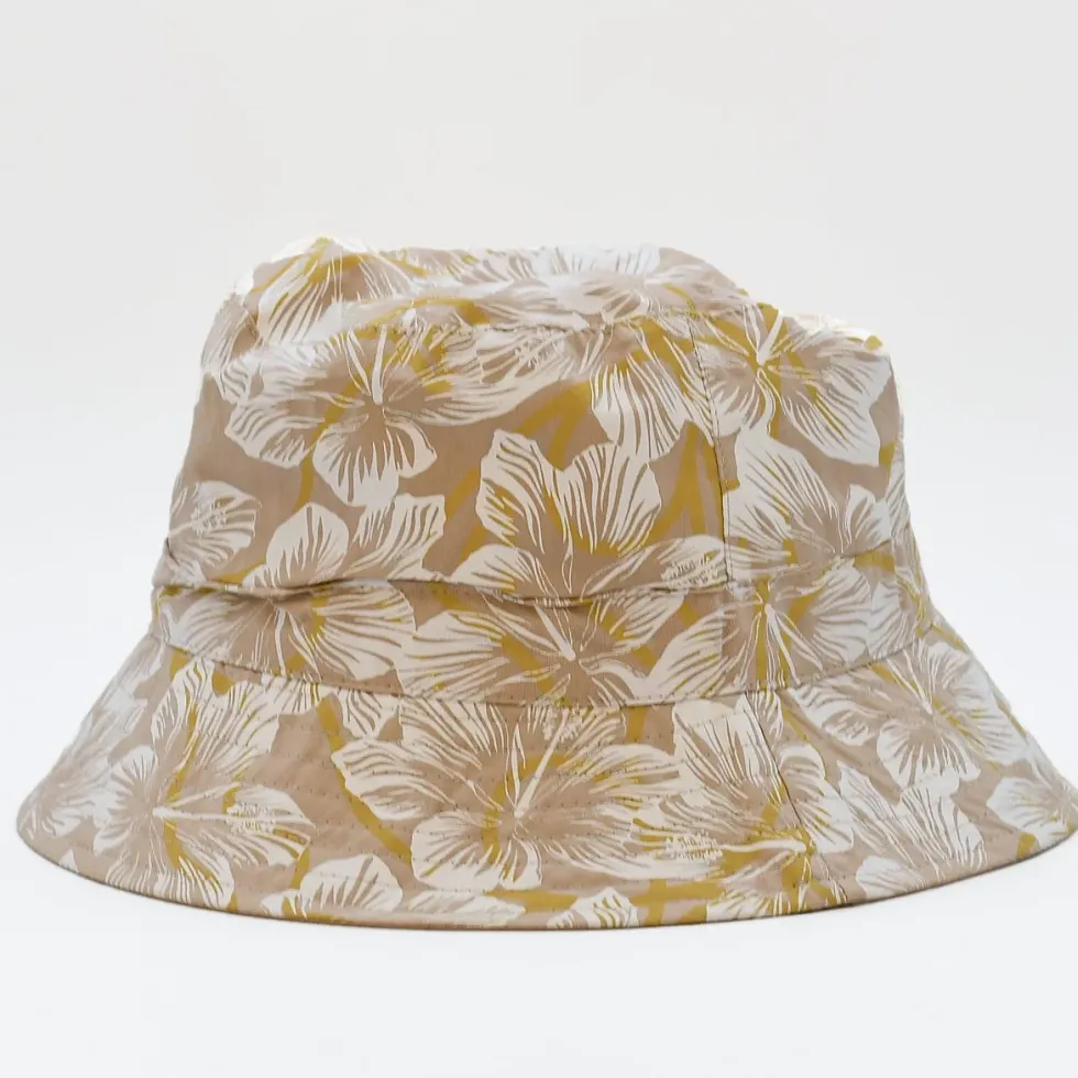 Bob réversible en coton - Beige