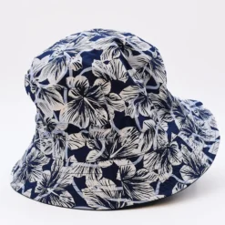 Bob réversible en coton - Bleu