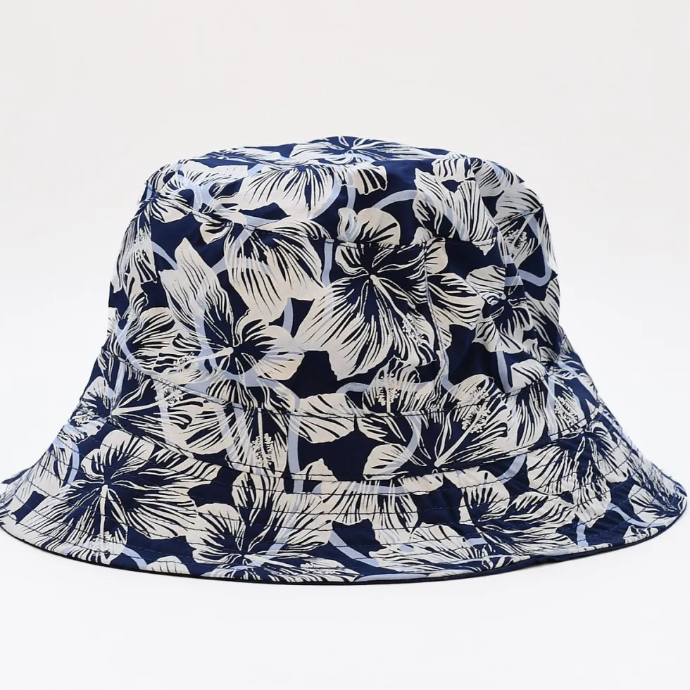 Bob réversible en coton - Bleu