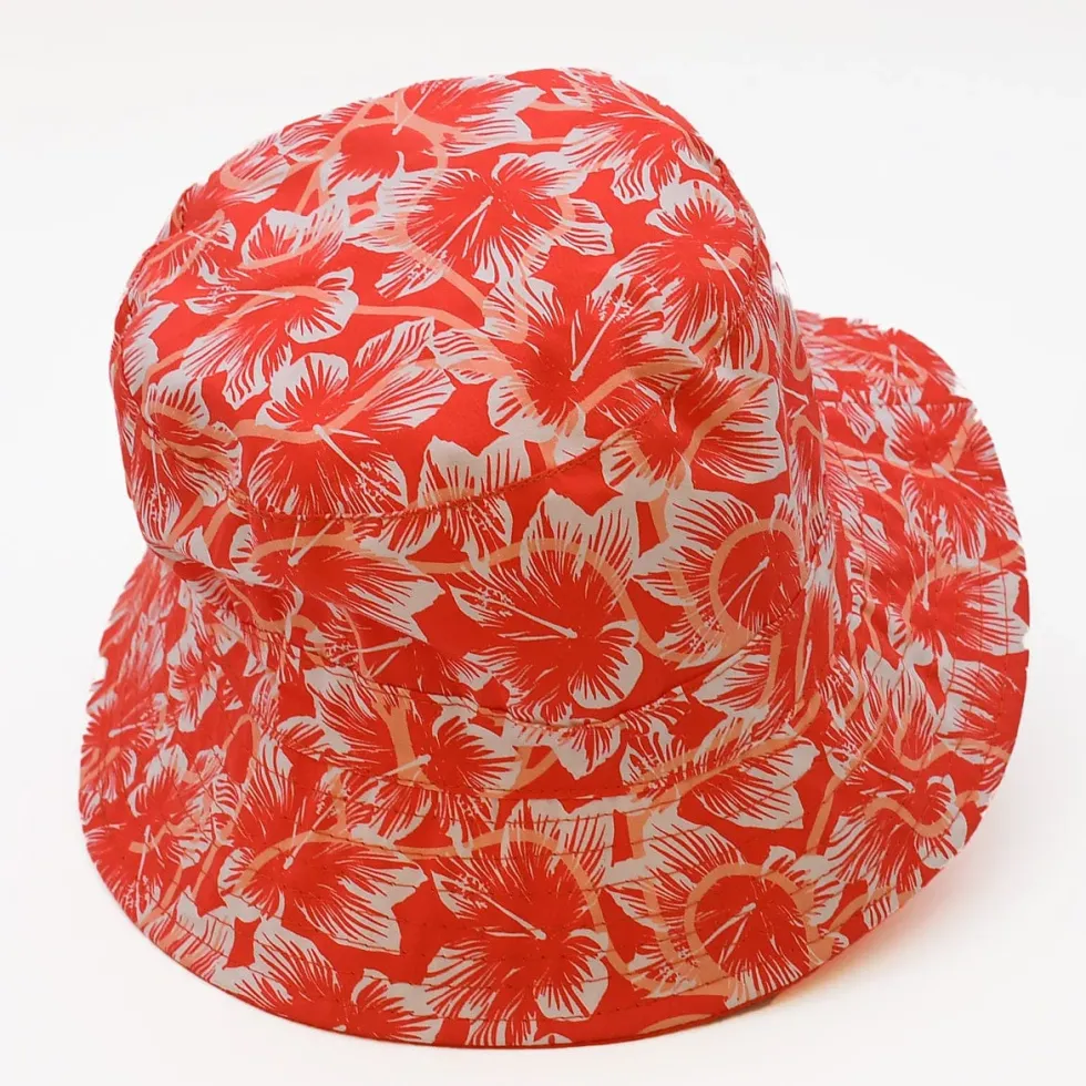 Bob réversible en coton - Rouge