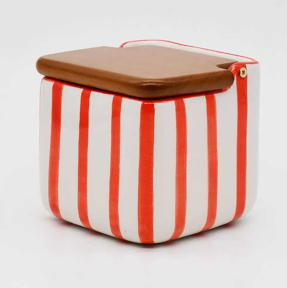 Boite de cuisine rayée "Costa Nova Mar" - Rouge