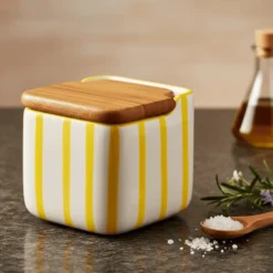 Boite de cuisine rayée "Costa Nova Mar" - Jaune