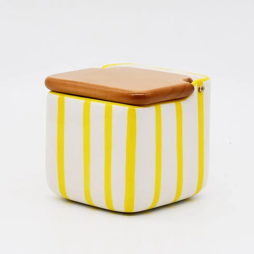 Boite de cuisine rayée "Costa Nova Mar" - Jaune
