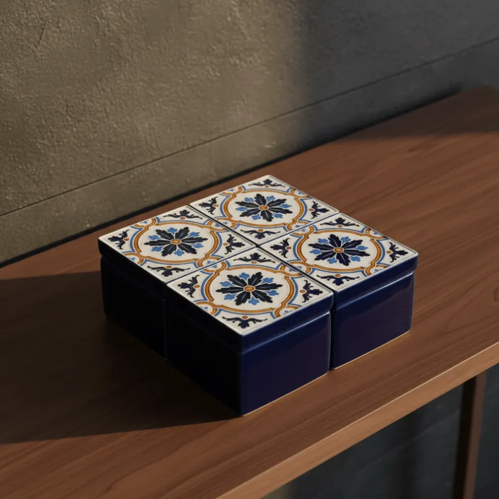 Boite à secrets "Azulejos" - Bleu