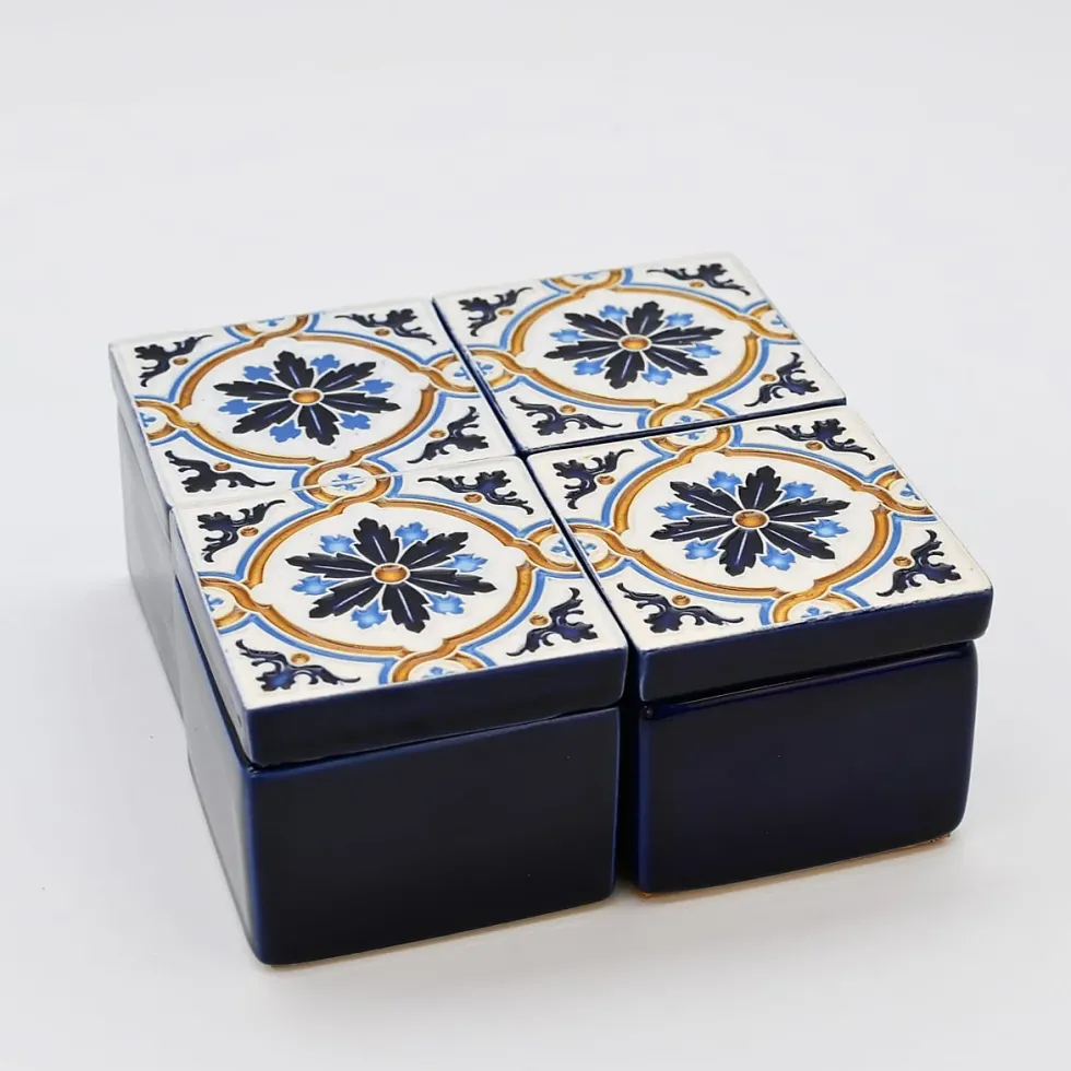Boite à secrets "Azulejos" - Bleu