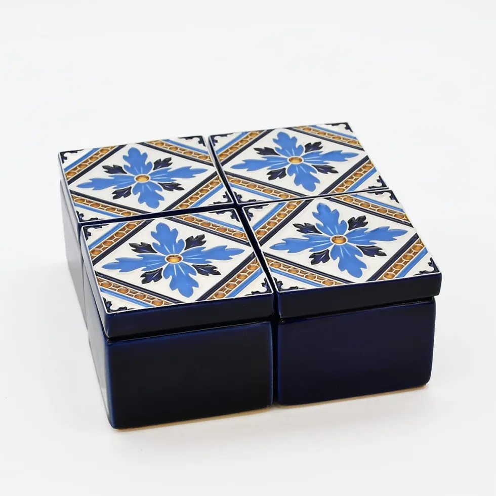 Boite à secrets "Azulejos" - Bleu