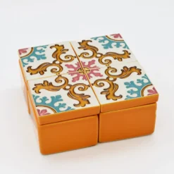 Boite à secrets "Azulejos" - Orange