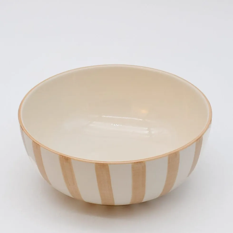 Bol à céréales rayé "Costa Nova Mar" 16cm - Moka