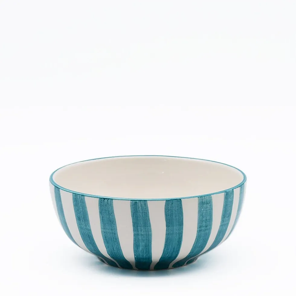 Bol à céréales rayé "Costa Nova Mar" 16cm - Turquoise