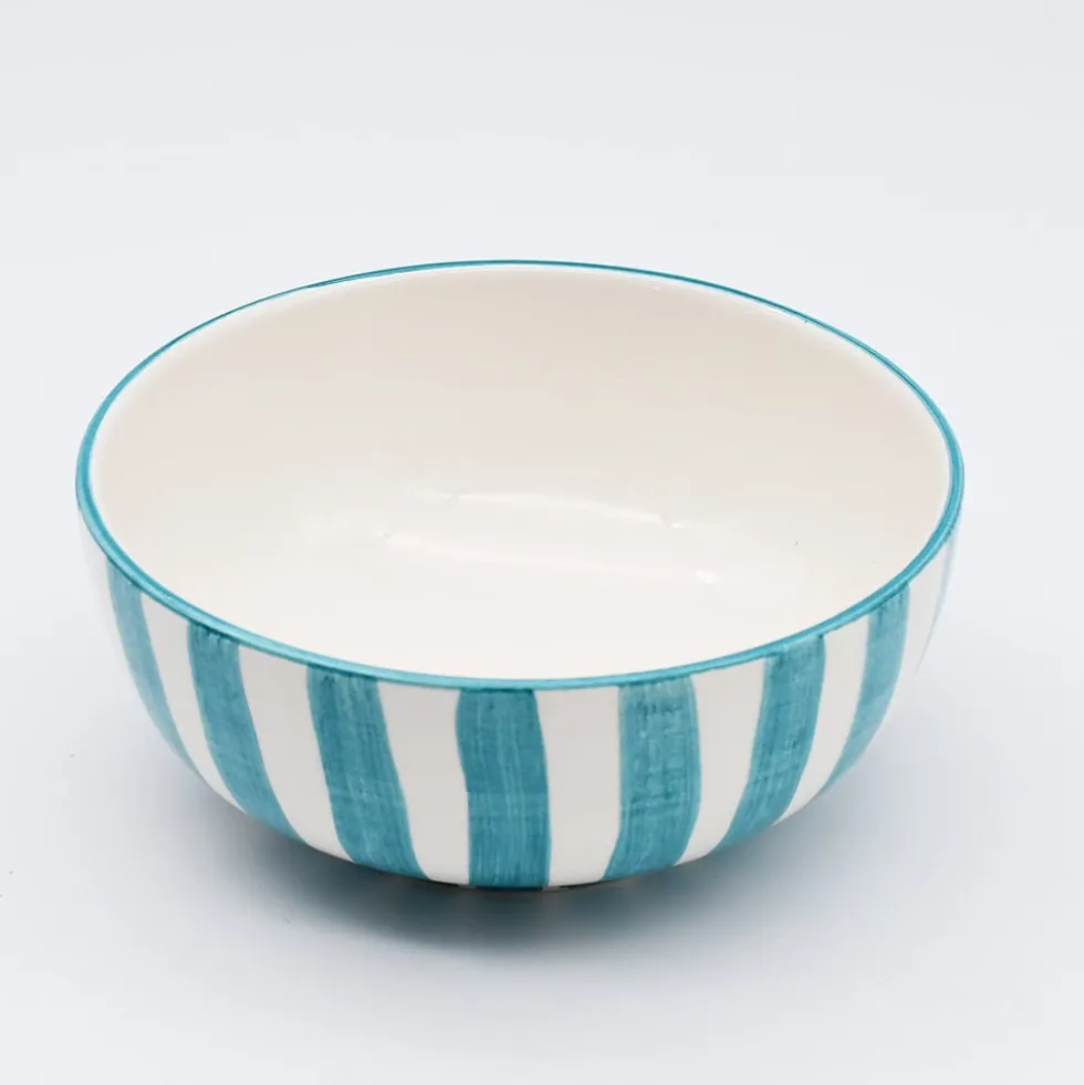 Bol à céréales rayé "Costa Nova Mar" 16cm - Turquoise