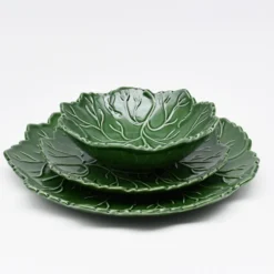 Bol en céramique "Folha" vert - 17cm