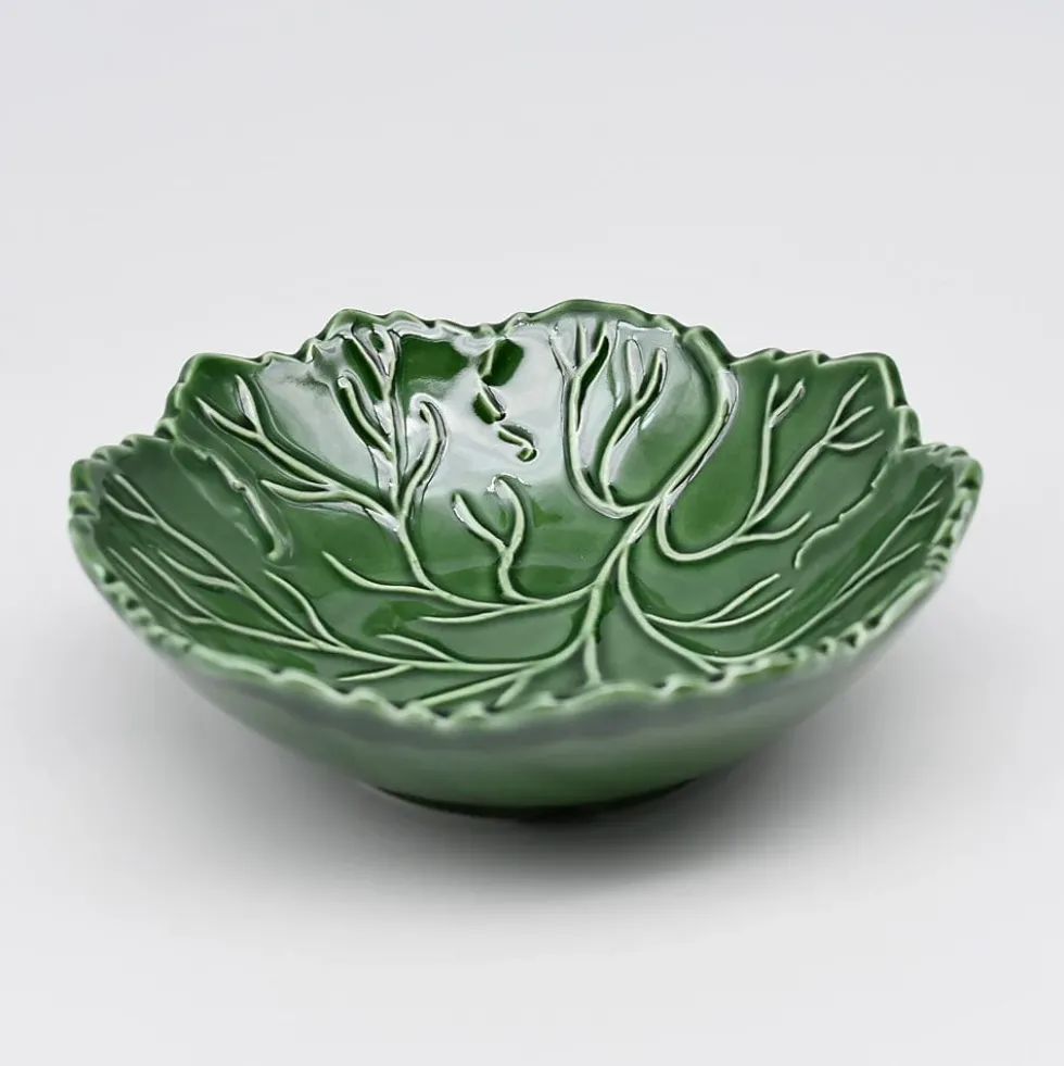 Bol en céramique "Folha" vert - 17cm