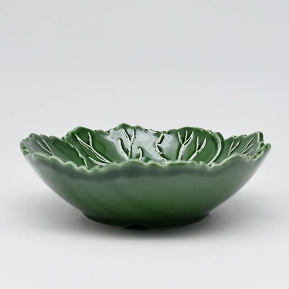 Bol en céramique "Folha" vert - 17cm