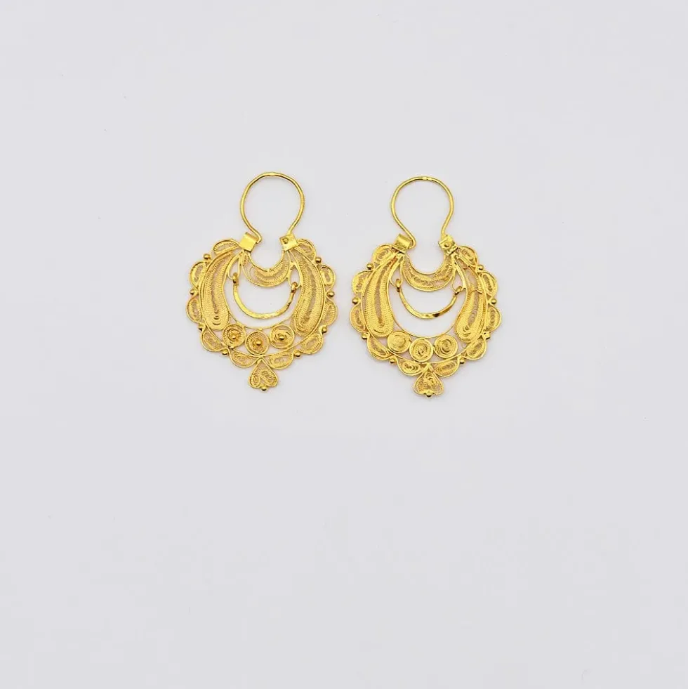 Boucles d'oreille en argent doré - 4cm
