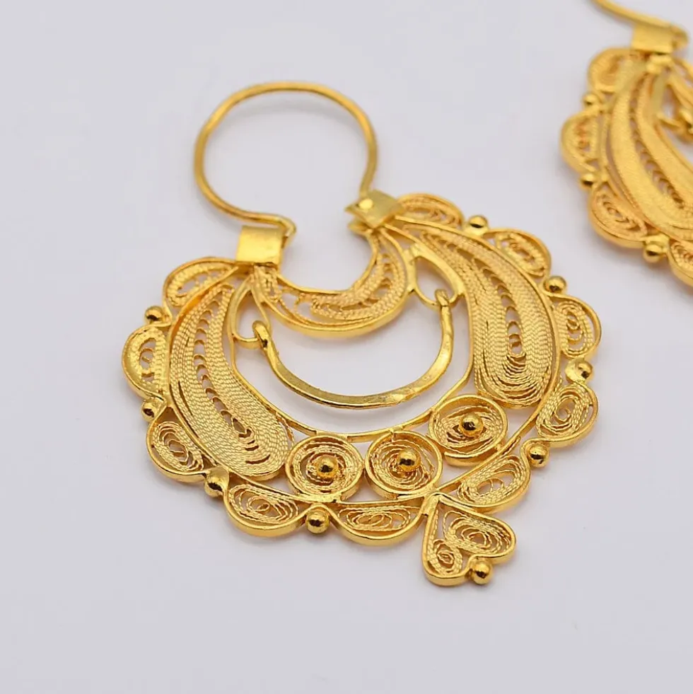 Boucles d'oreille en argent doré - 4cm