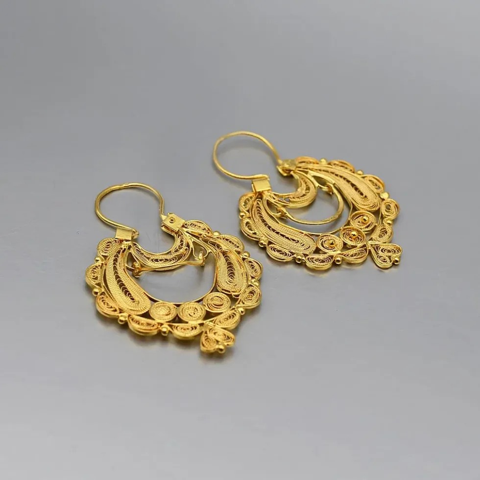 Boucles d'oreille en argent doré - 4cm