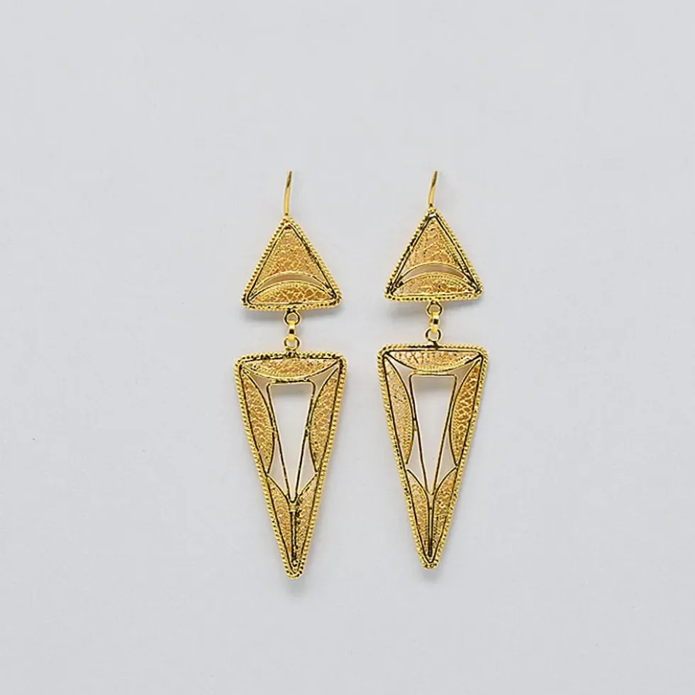 Boucles d'oreille en argent doré - 5.5cm