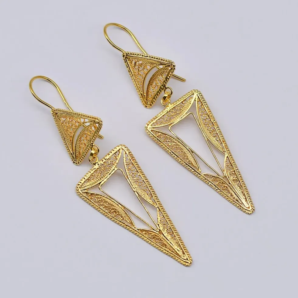 Boucles d'oreille en argent doré - 5.5cm