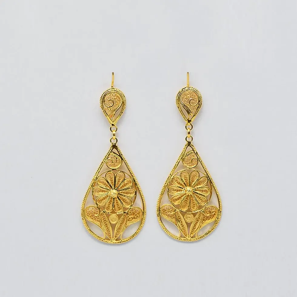Boucles d'oreille en argent doré - 6cm