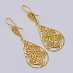 Boucles d'oreille en argent doré - 6cm