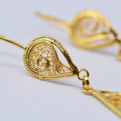 Boucles d'oreille en argent doré - 6cm