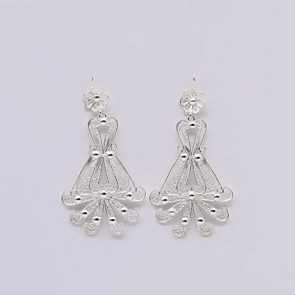 Boucles d'oreille en filigrane d'argent - 6.5cm