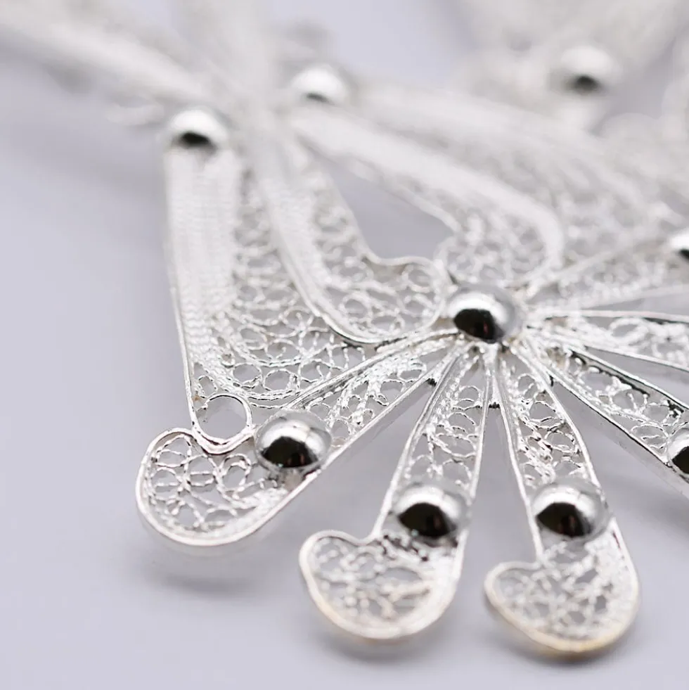 Boucles d'oreille en filigrane d'argent - 6.5cm