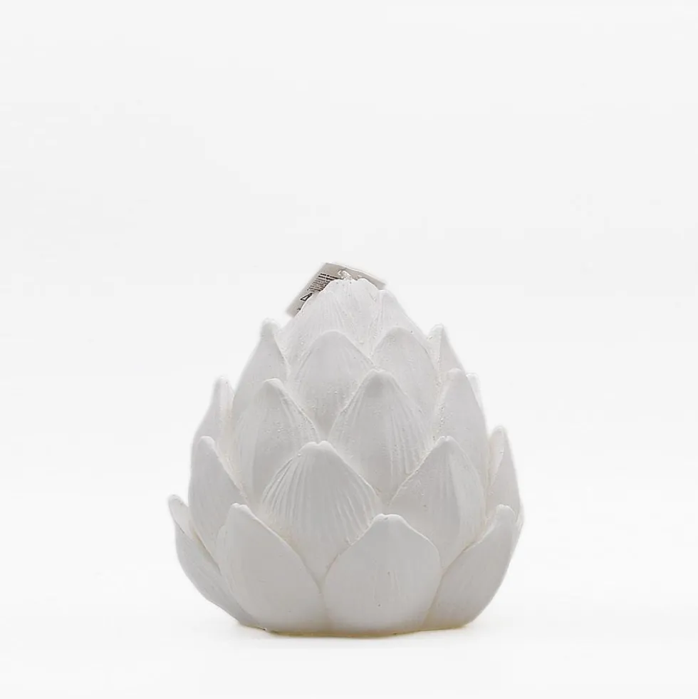 Bougie décorative "Alcachofra" Blanche - 19cm