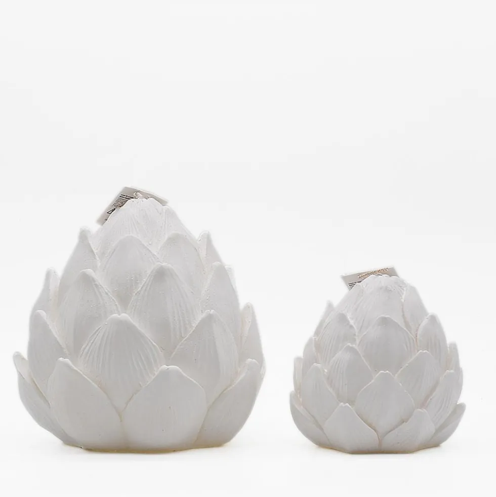 Bougie décorative "Alcachofra" Blanche - 19cm