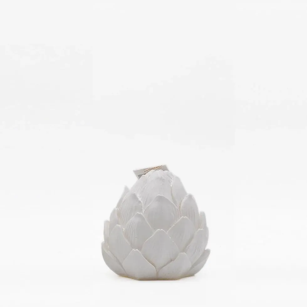 Bougie décorative "Alcachofra" Blanche - 12cm