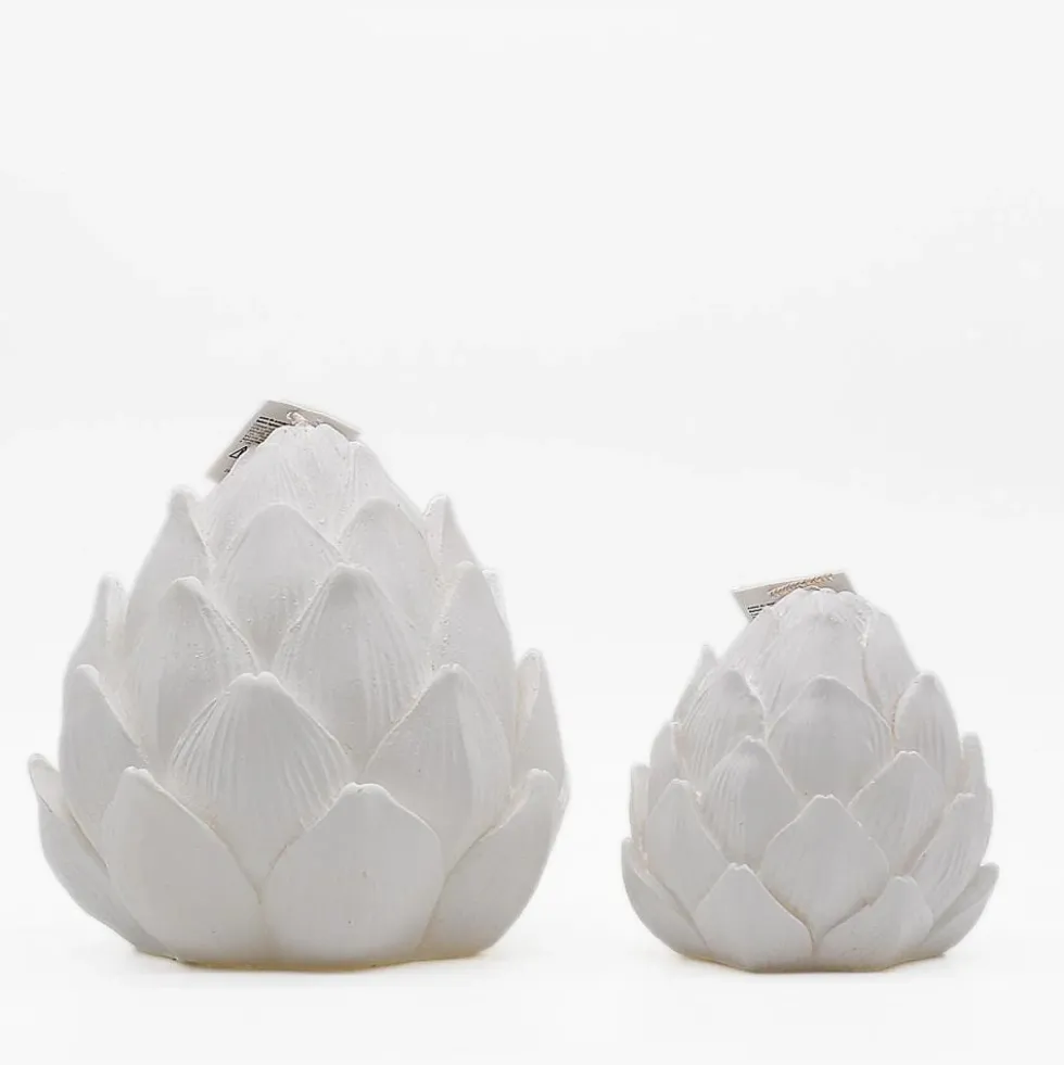 Bougie décorative "Alcachofra" Blanche - 12cm