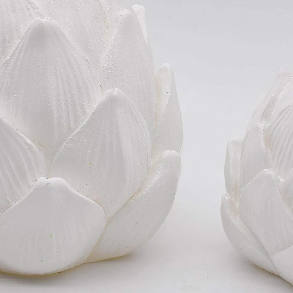 Bougie décorative "Alcachofra" Blanche - 12cm