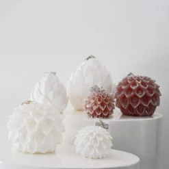Bougie décorative "Dália" Blanche - 9cm