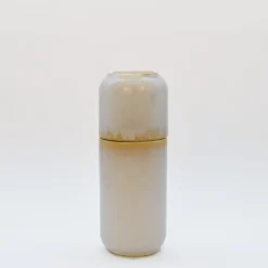 Bouteille en grès "Amazonia" et sa tasse - Blanc