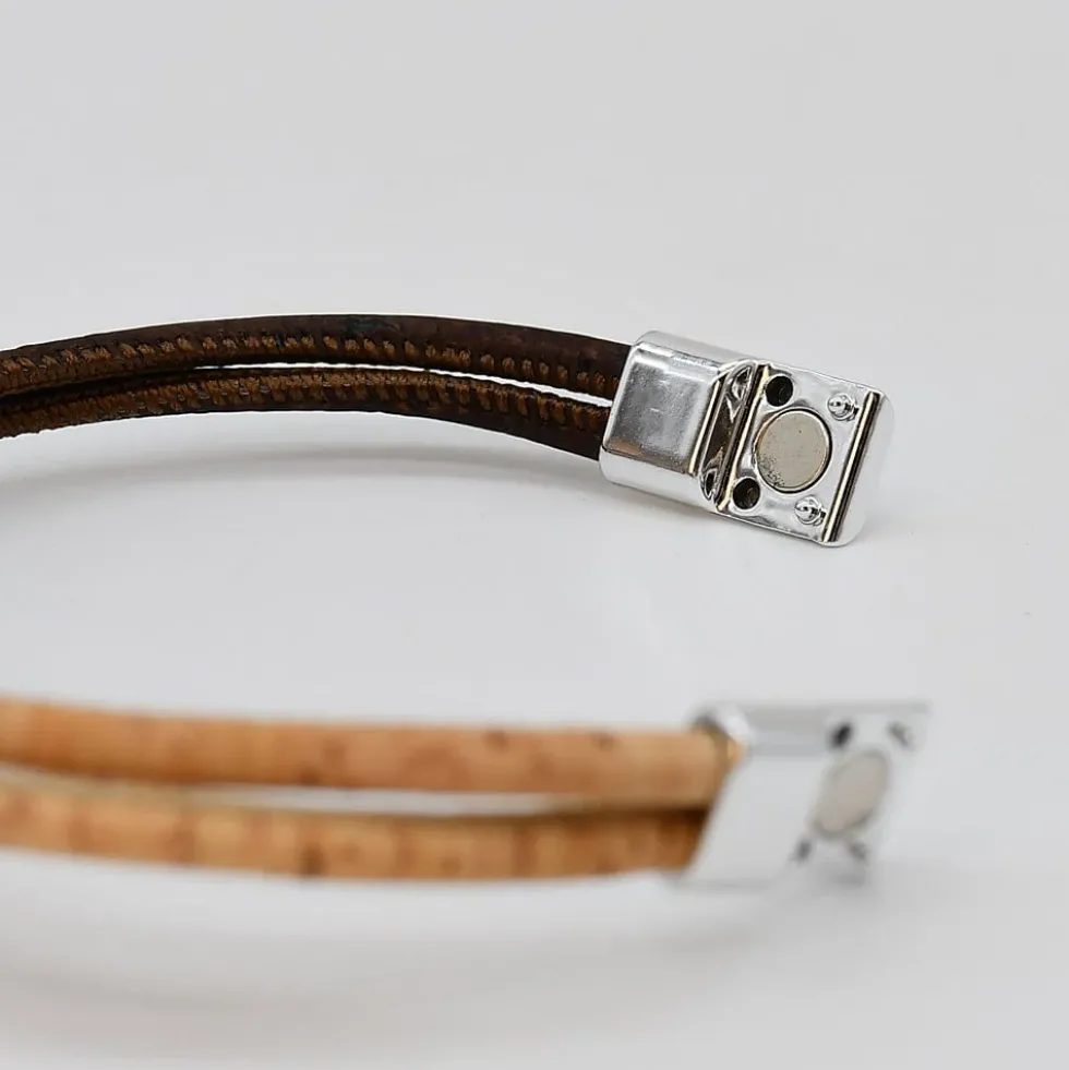 Bracelet en liège bicolore