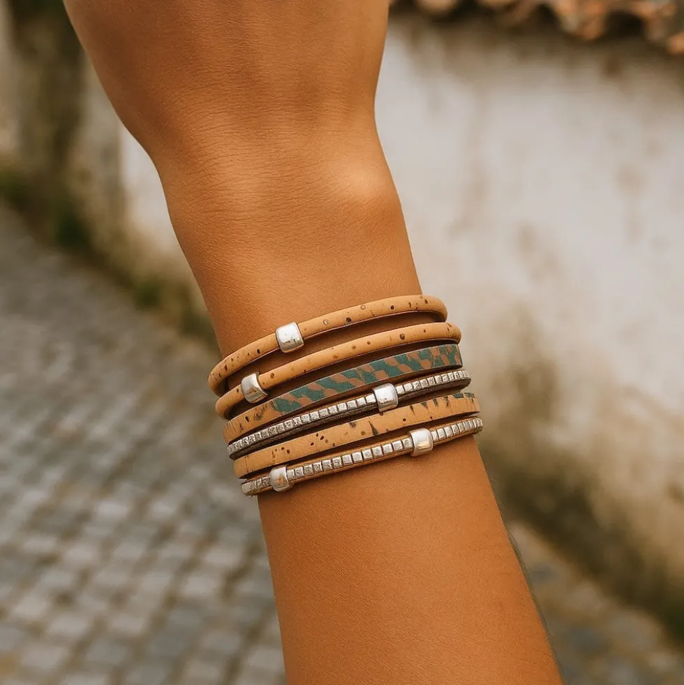 Bracelet en liège 8 lanières