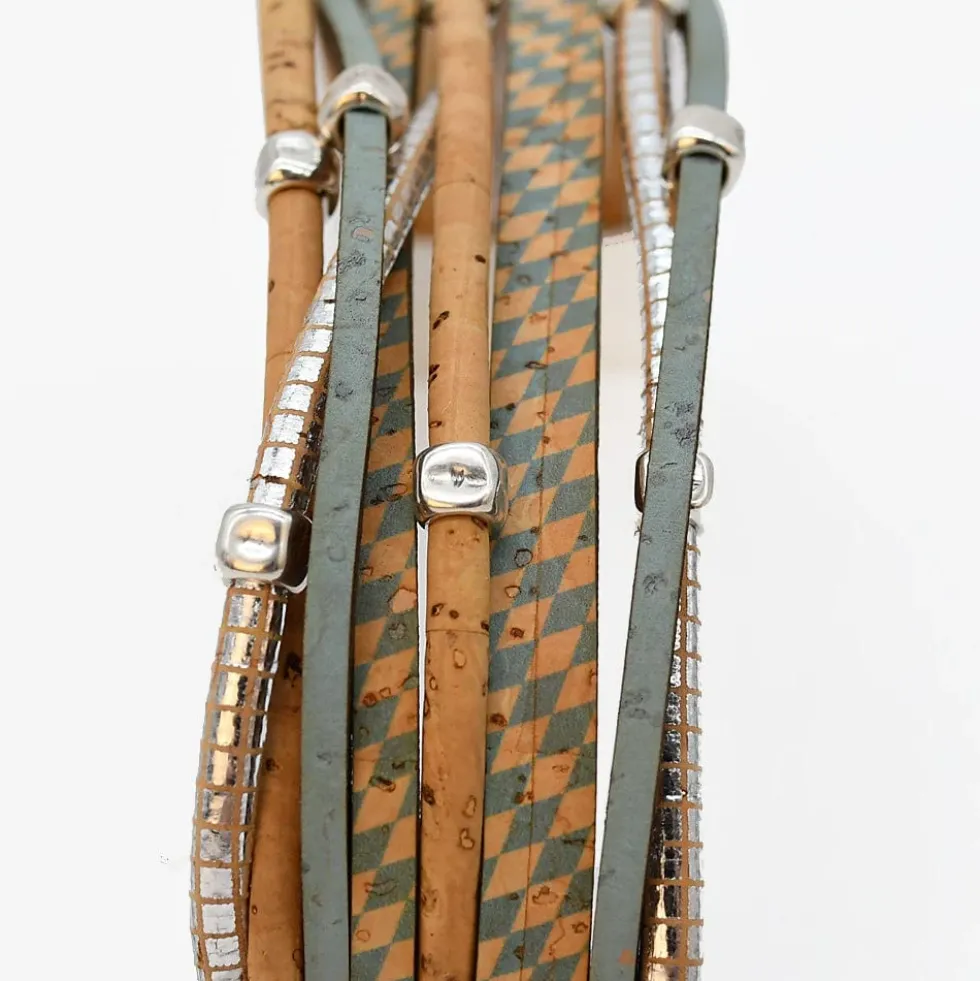 Bracelet en liège 8 lanières