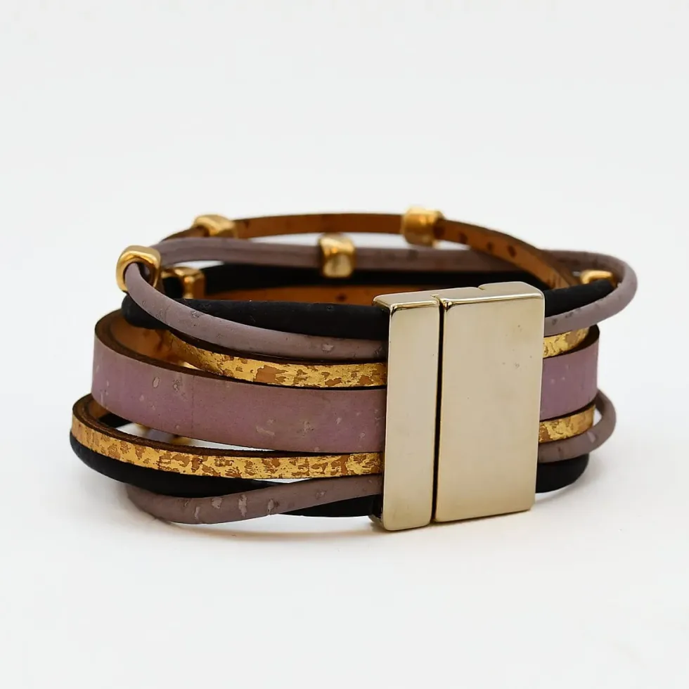 Bracelet en liège 6 lanières