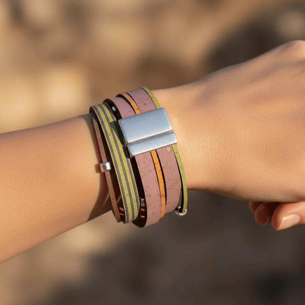 Bracelet en liège 5 lanières